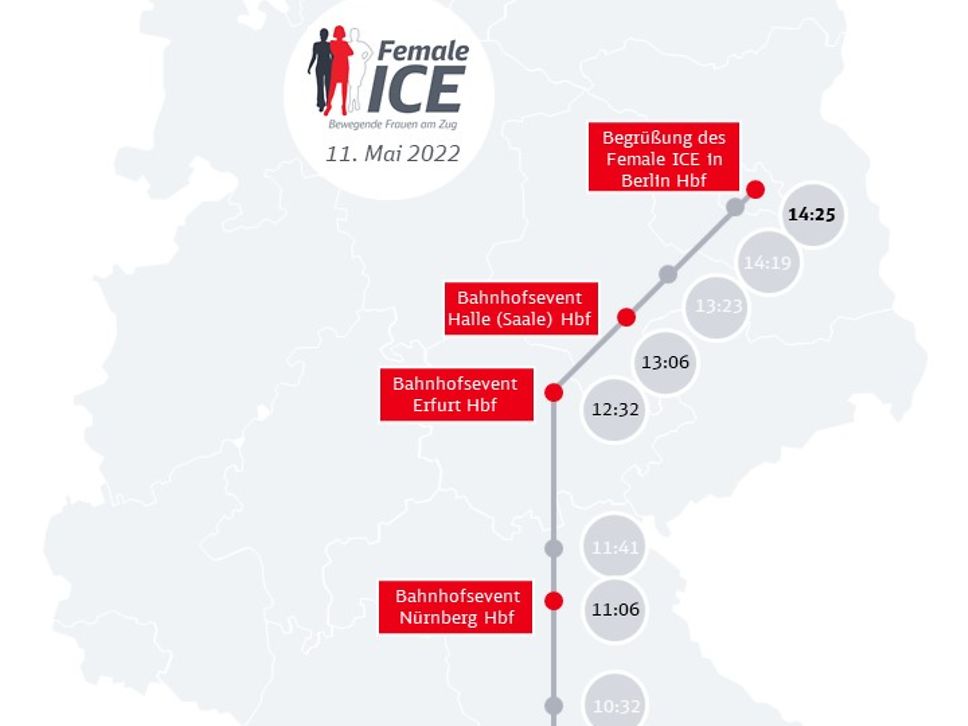 Die Fahrstrecke des Female ICE am 11.05.2022