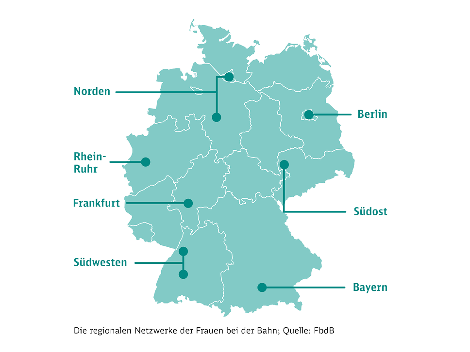 Deutschlandkarte mit den regionalen Netzwerken